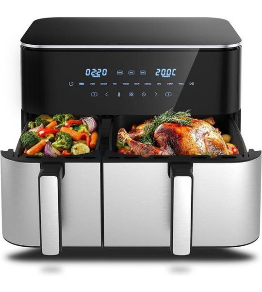 MKSS® Airfryer XXL - Dubbele Mand Airfryer