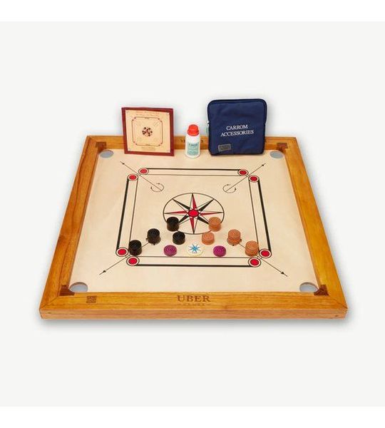 Compact Carrom - 68x68 cm - Eco Hardhout India - Ubergames Limited Edition