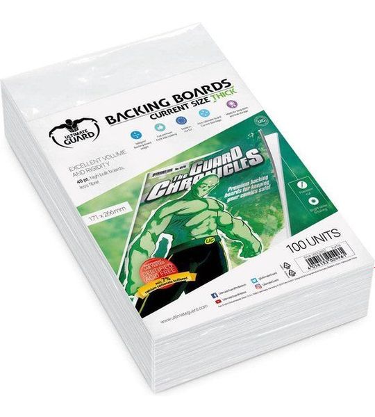 Ultimate Guard Dikke Comic Backing Boards Huidige Maat 100 Eenheden Transparant