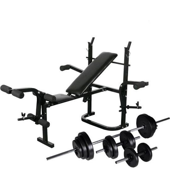 vidaXL Gewichtenbank met Halterset - 30,5 kg