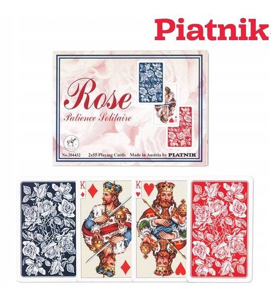Piatnik speelkaarten Rose - 2x55 kaarten voor Solitaire