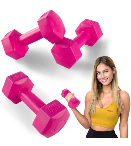 4fizjo HEXAGONAAL Halterset - 2kg - 2 stuks - Blauw