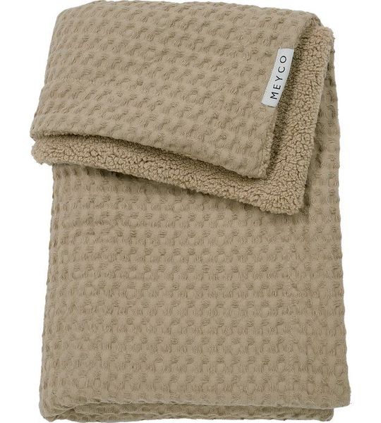 Deken Wieg Meyco Wafel Teddy Taupe 75x100