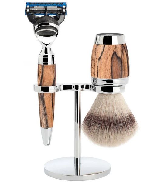 MÜHLE -Scheerset 3-delig Stylo - Spalted beech Fusion