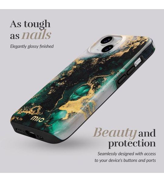MIO By Mobilize Magsafe Compatible Telefoonhoesje Voor Apple Iphone 16 Pro Green Marble