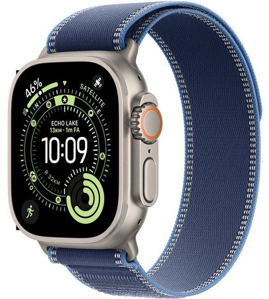 Apple Watch Ultra 3 gps + Cellular - 49mm natural Titanium Case - Blue/bright Blue Trail Loop M/l Smartwatch Natural