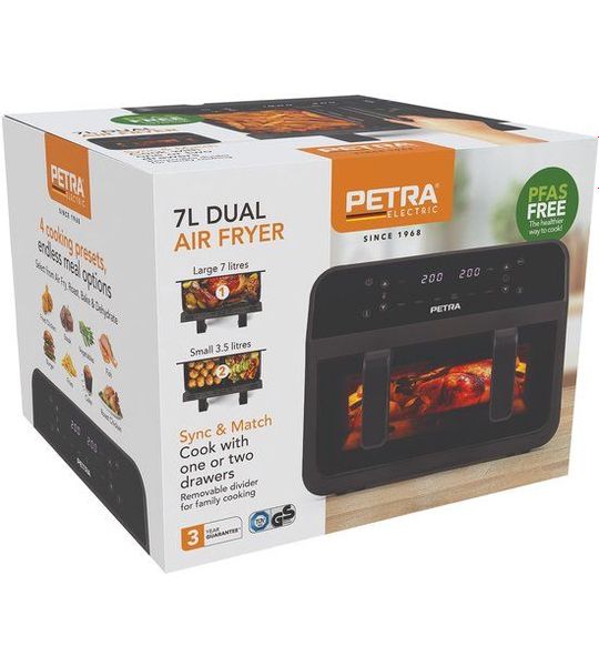 Petra 7L Dual Air Fryer - PFAS-vrij, 2300W