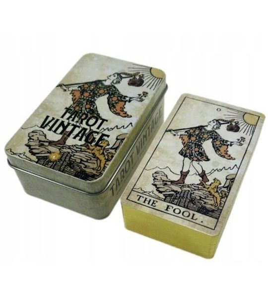 Vintage Tarot Kaarten Set - 78 Kaarten in Metalen Doos