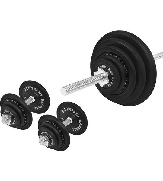 Complete Halterset met Gietijzeren Halterschijven en Diverse Gewichten - 99 kg