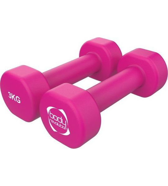 Dumbbells neopreen 2 x 3kg thuis fitness