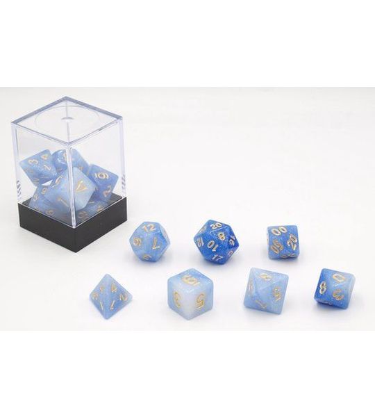 HOT Games Dobbelstenen Stardust Single Blauw 7set