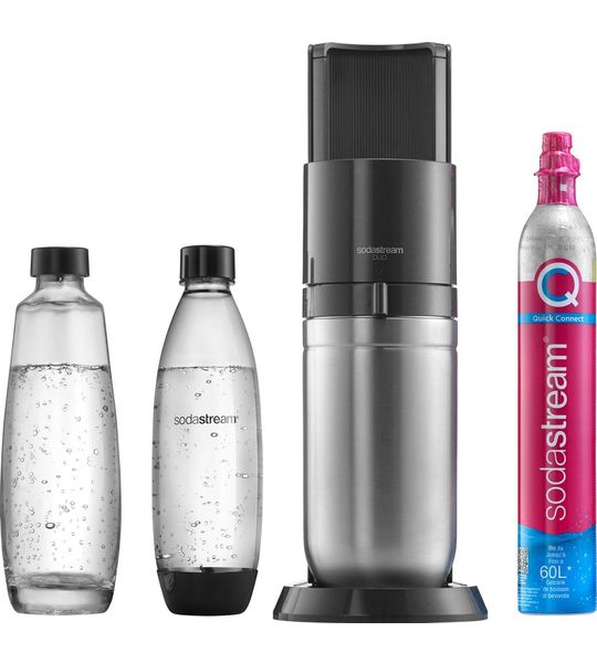 Sodastream DUO Starterpack incl.2x 1l.Fles + Quick Connect Cil. Waterkan Zwart