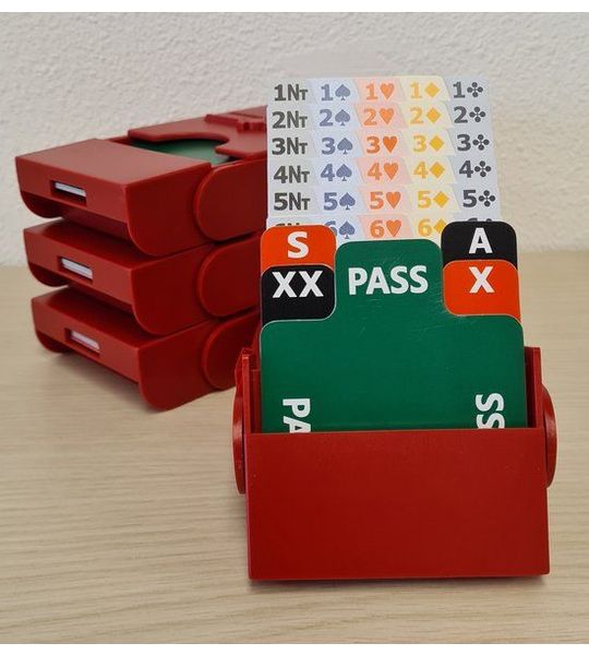 Biddingbox - BID PAL ROOD (set 4 st) 100% PLASTIC VULLINGEN