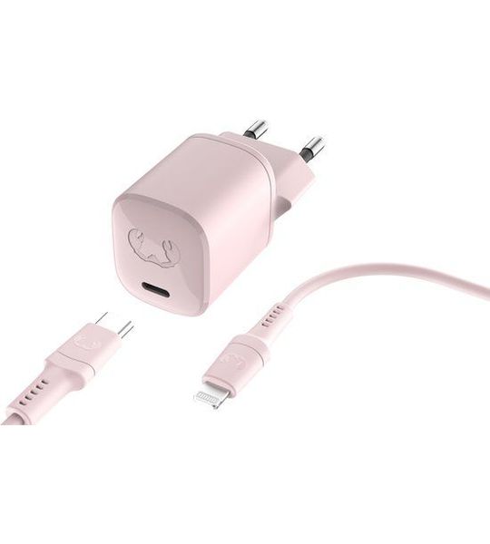 Fresh 'n Rebel Mini Charger Usb-c 20w + Lightning-kabel - Roze