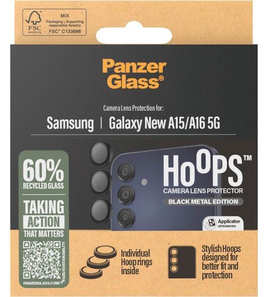 PanzerGlass Hoops Black Lens Protector Voor Samsung Samsung New A15 / 5g Transparant
