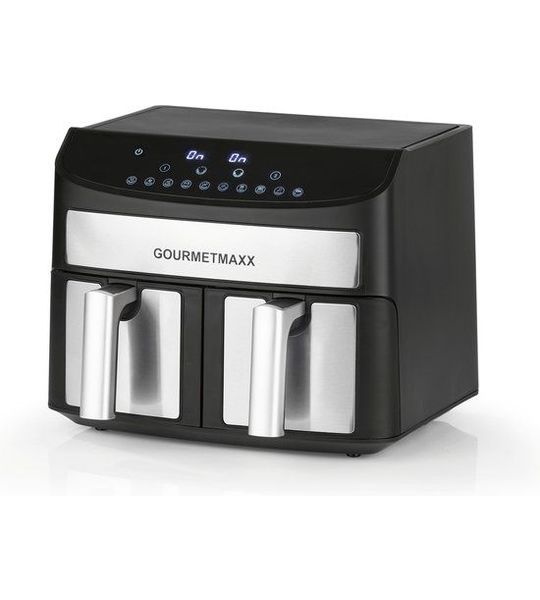 Gourmet Maxx Hetelucht friteuse dubbele kamer 7l - 2400 W - zwart