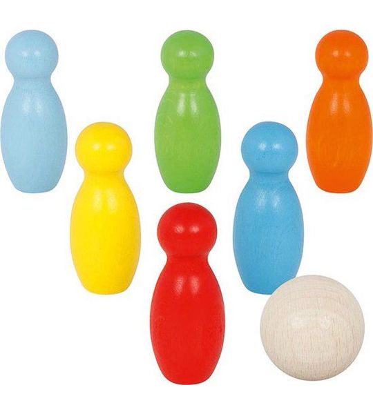 Goki Houten Kegelspel Kleur, 7dlg.