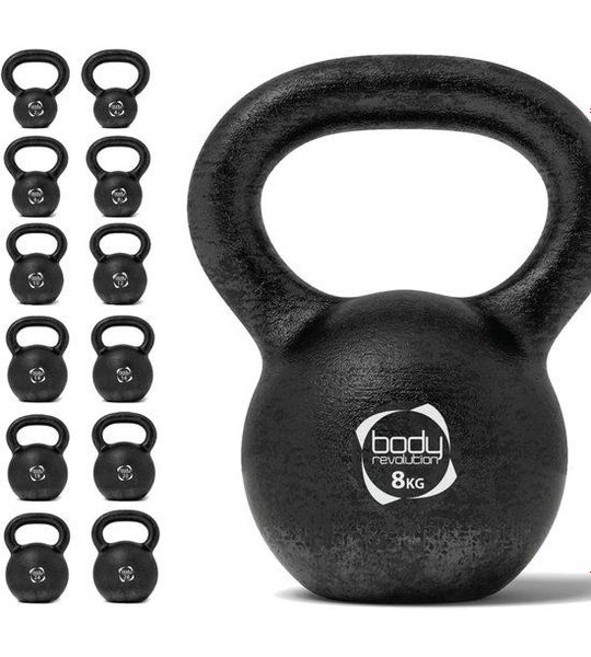 Kettlebell 8kg gietijzer – Thuis- en gymtraining