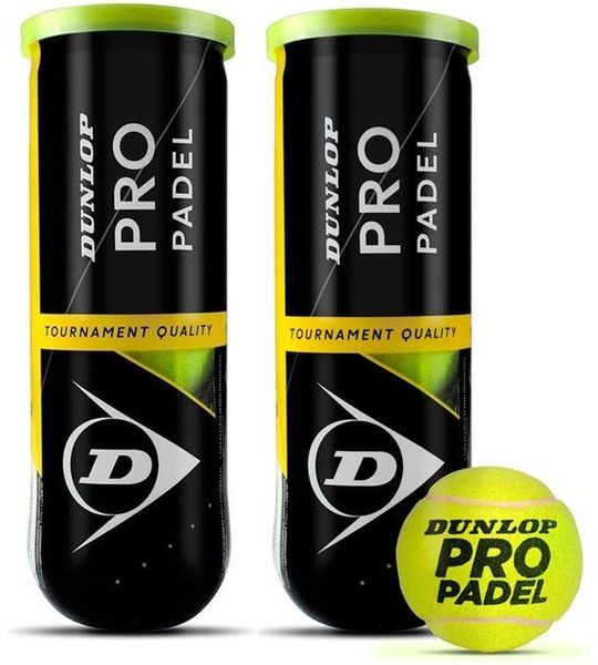 Dunlop Pro Padelbal - geel - 2 blikken van 3 ballen - 6 Pro Ballen