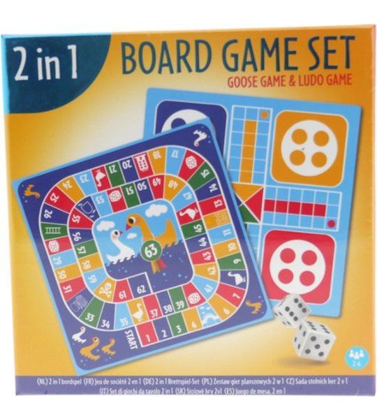 2 in 1 Bordspel Set - Ludo & Ganzenbord