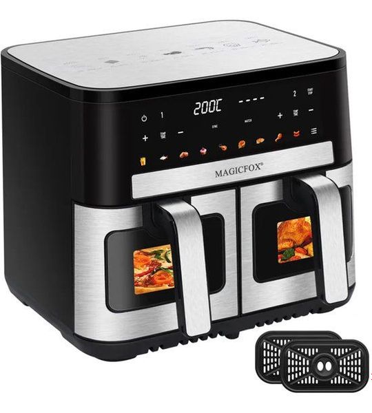 Airfryer - MAGICFOX - 10 L - 2 porties - LED touchscreen - 9 programma's