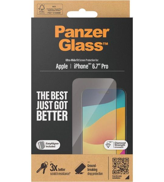 Panzerglass screenprotector Apple iPhone 2023 6.7 inch - UWF - Black