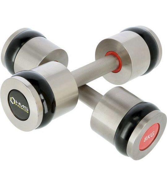 HMS Premium - Chromen Halterset - 2 x 8 kg - Fitness - Radelement Handvat