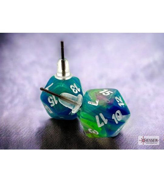 Chessex Stud Earrings Festive Waterlily Mini-Poly D20