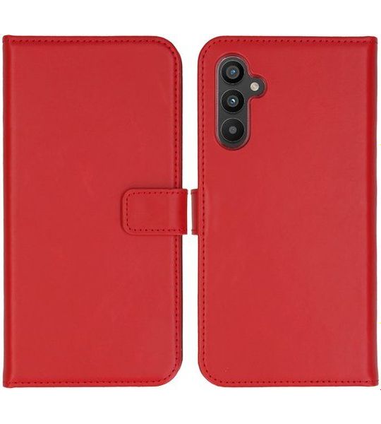 SELENCIA Samsung Galaxy A34 5g Real Leather Booktype Red