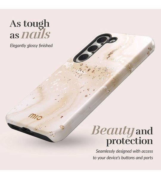 MIO By Mobilize Magsafe Compatible Telefoonhoesje Voor Samsung A36/a56 Gold Marble