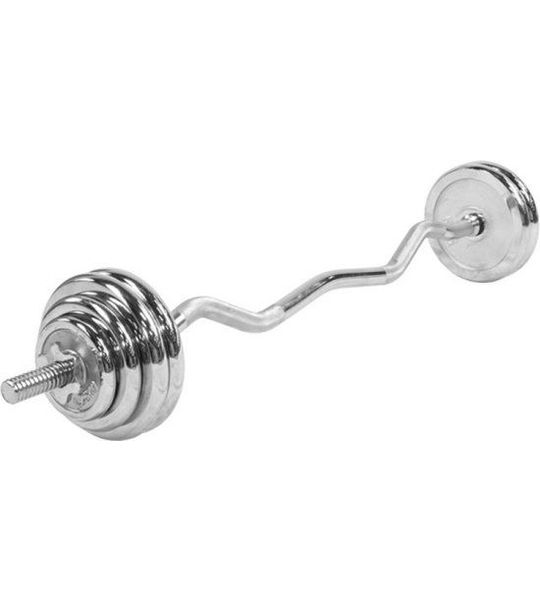Gorilla Sports Halterset 35 kg - 30 mm - Chroom - Gewichten met halter