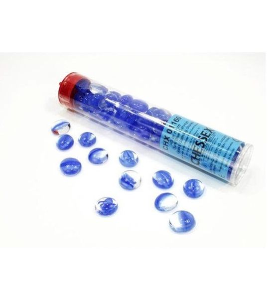 Chessex Glass Gaming Stones - Catseye Dark Blue (40+)