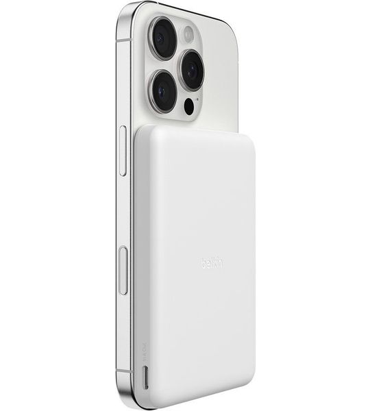 Belkin Boostcharge Slim Magnetische 5.000 Mah – 7.5w Draadloze Powerbank Wit