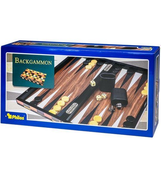 Philos Backgammon spel Kassette Fourni Groot klassiek bordspel.