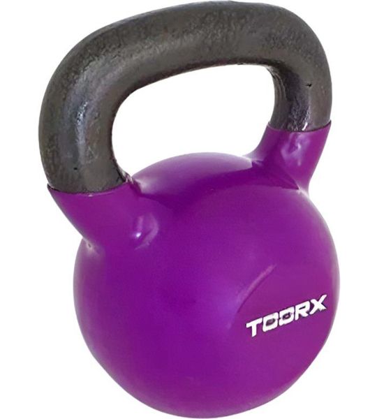 Toorx Kettlebell - Kettlebell - Gietijzer - 12 kg - Incl. Vinyl Coating - Paars