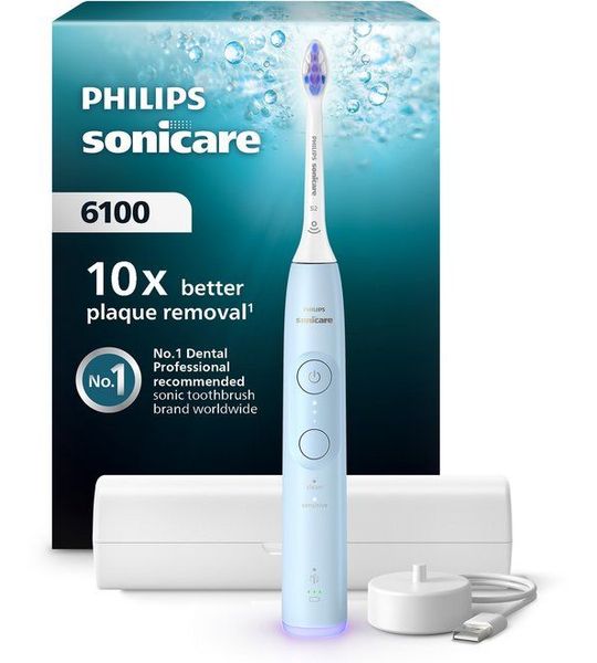 Philips Sonicare 6100 Series Hx7406/02 Elektrische Tandenborstel Lichtblauw