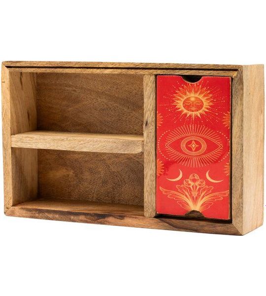 Tarotdoos met Drie Vakken en Kaarthouder