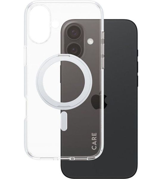 CARE Feature Case Met Zilveren Kickstand En Magsafe Telefoonhoesje Voor Apple Iphone 2024 6.7'' Transparant
