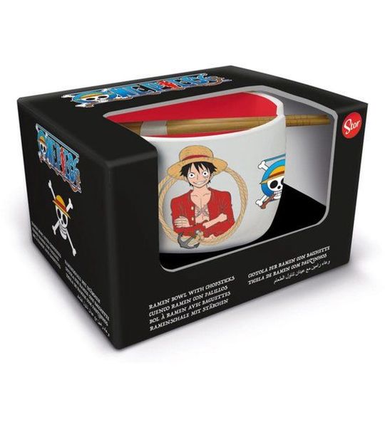 Stor One Piece Ramen With Chopsticks Classic Kom Veelkleurig