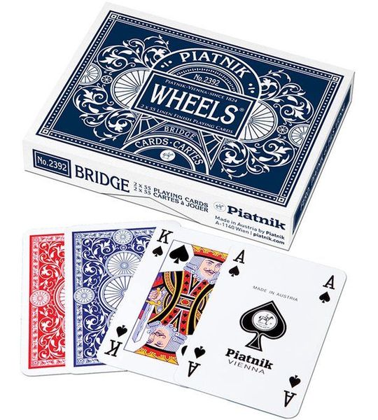 Piatnik Wheels Speelkaarten - 2 Dekken, Blauw & Rood