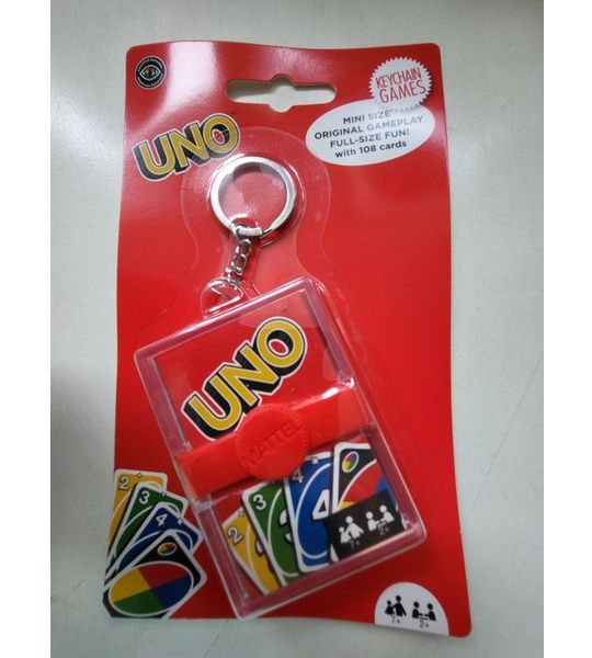 UNO kaartspel travel game (compleet met 108 kaarten!) aan sleutelhanger