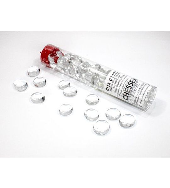 Chessex Glass Gaming Stones - Crystal Clear (40+)