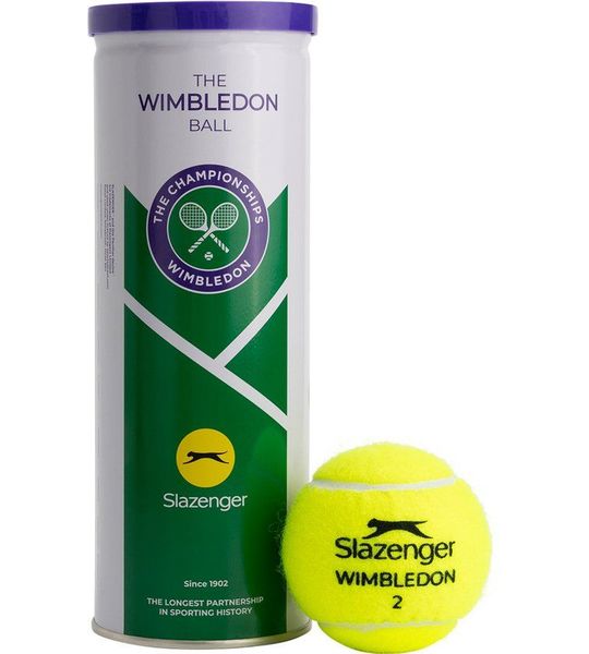 Slazenger S TB WIMBLEDON 3TIN Unisex Tennisballen - Geel