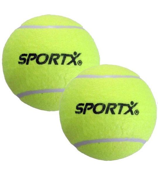 SportX Grote Tennisbal - 2x - D13 cm - geel - speelgoedbal