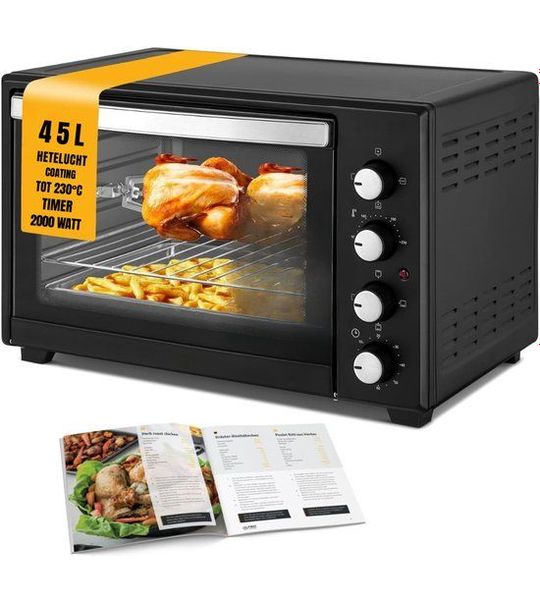 SAVI® Heteluchtoven - Oven - Airfryer Oven - Zwart - 56cm x 41cm x 35cm
