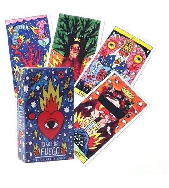 Fournier tarot kaarten Tarot del Fuego Ricardo Cavolo multicolor.