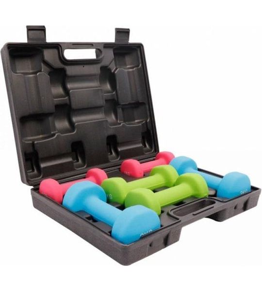 Aerobic Dumbbell Set - 12000 Gram Halterset - In koffer
