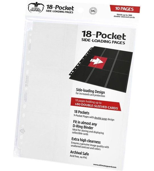 Ultimate Guard 18-Pocket Pages Side-Loading White (10)