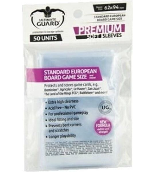 ULTIMATE GUARD Board Game Sleeves Standard European Board Game Kaarthoes