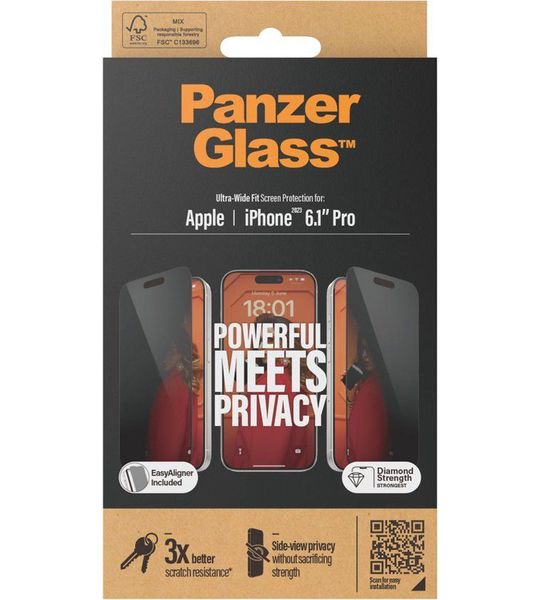 PanzerGlass Apple Iphone 15 6.1" Pro - Ultra-wide Fit Privacy With Easyaligner